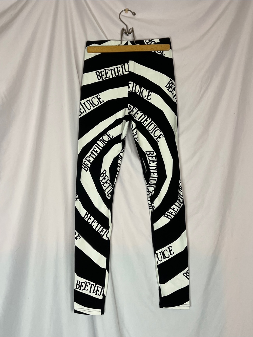 Killstar Black & White Bettlejuice Vertigo Spiral Leggings